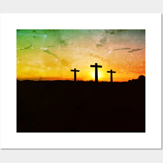 Jesus And The Thief On A Cross - Christian Wall Art by ChristianShirtsStudios